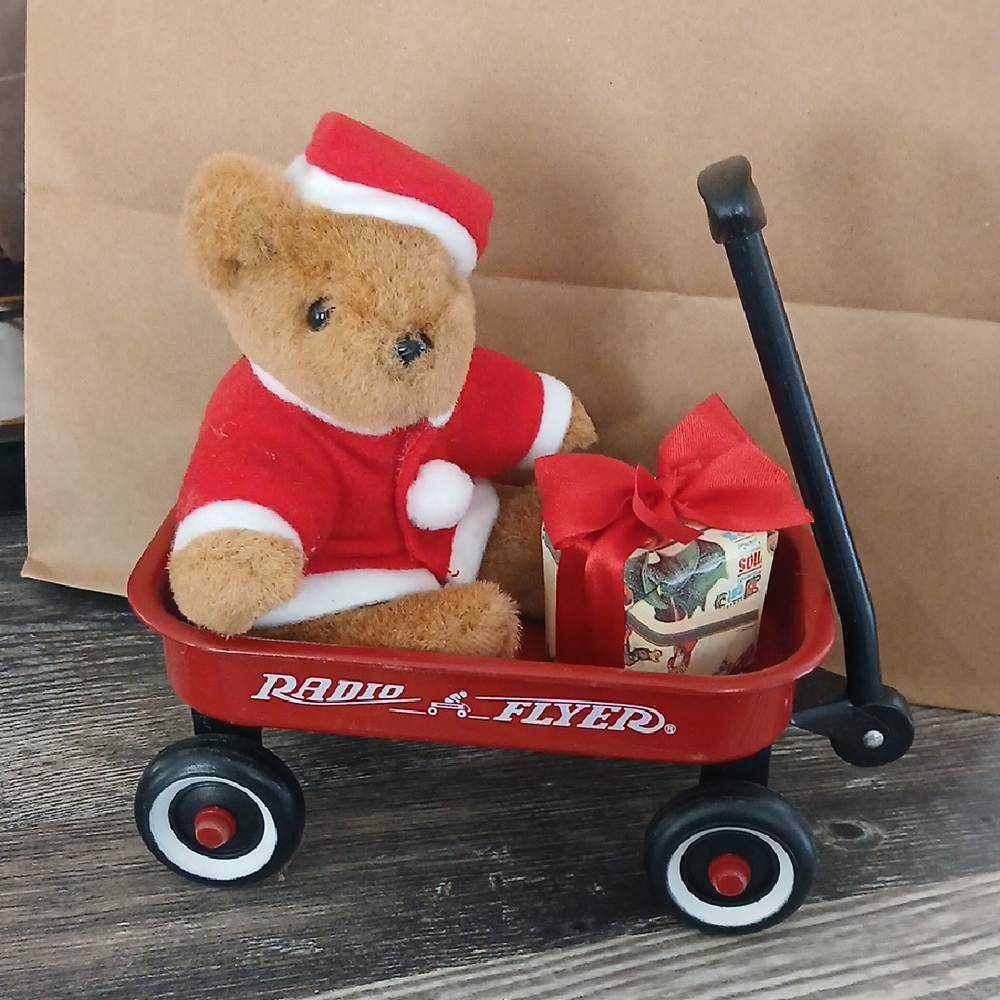 Radio Flyer Red Wagon with Teddy Bear